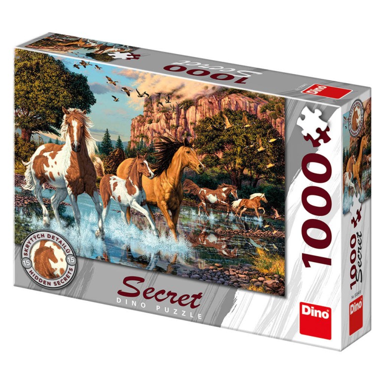 PUZZLE 1000 pcs - Cavalos - SECRET Colection - DINO