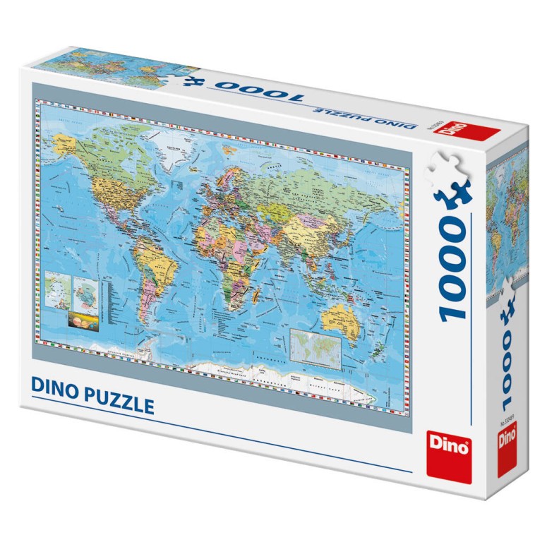 PUZZLE 1000 pcs - World Political Map - DINO