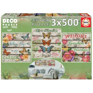 PUZZLE 3x500 pcs Jardim no Campo - EDUCA