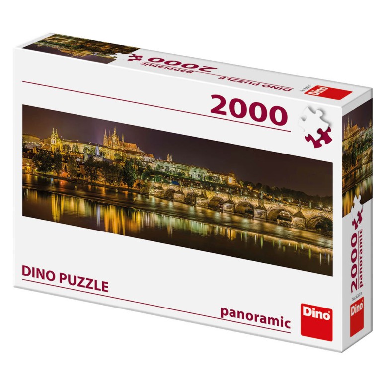 PUZZLE 2000 pcs - Charles Bridge at Night - Panoramic - DINO