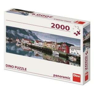 PUZZLE 2000 pcs - Fishing Village - Panoramic - DINO