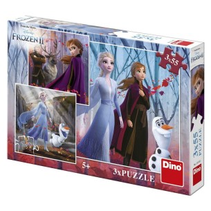 PUZZLE 3x55 pcs - Frozen 2- Disney - DINO