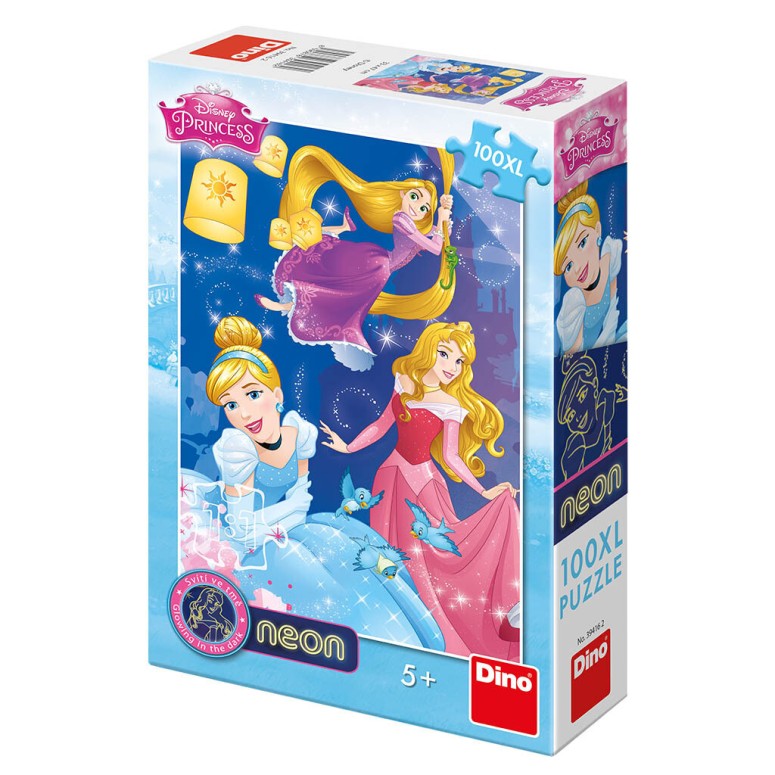 PUZZLE 100 pcs XL NEON Princesas - Disney - DINO