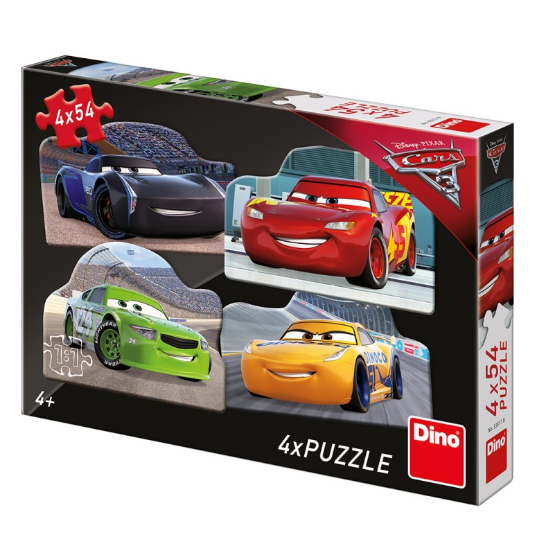PUZZLE 4x54 pcs - Cars 3 - Rivais - Disney - DINO