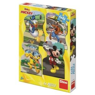 PUZZLE 4x54 pcs - Mickey na cidade - Disney - DINO