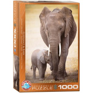 PUZZLE 1000 pcs Elefante e Cria - Eurographics