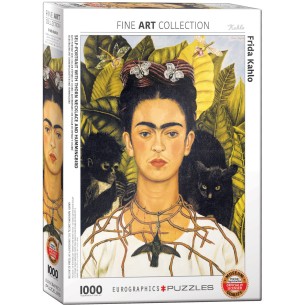 PUZZLE 1000 pcs Frida Kahlo - Retrato com Colibris - Eurographics
