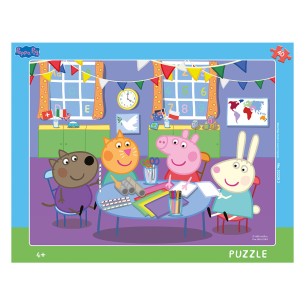 PUZZLE Frame 40 pcs - Peppa Pig - Jardim Escola - DINO