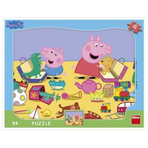 PUZZLE Frame 12 pcs - Peppa Pig - Jardim Escola - DINO