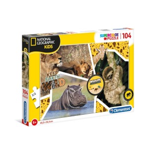 PUZZLE Super 104 pcs National Geographic - Vida Selvagem - CLEMENTONI