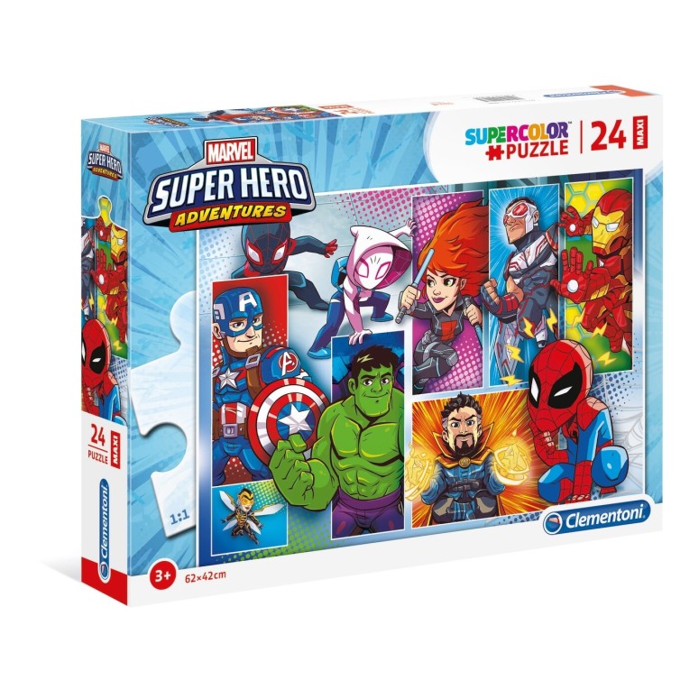 PUZZLE Supercolor MAXI - 24 pcs - Super Hero - CLEMENTONI