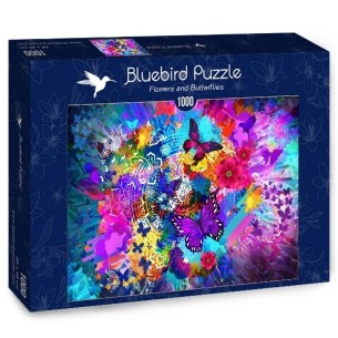 PUZZLE 1000 pcs - Flowers and Butterflies - BLUEBIRD