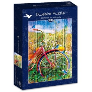 PUZZLE 1000 pcs - Bluebirds on a Bicycle - BLUEBIRD