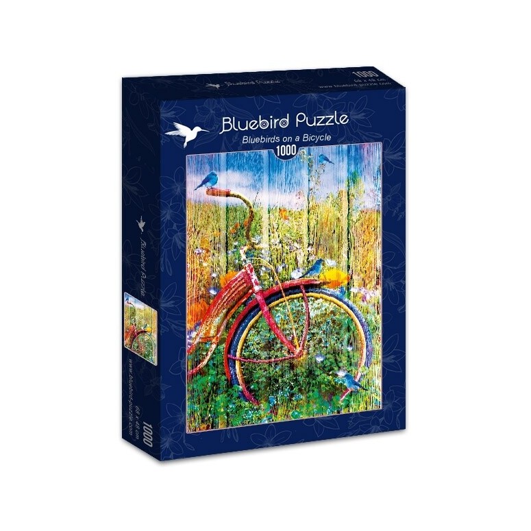 PUZZLE 1000 pcs - Bluebirds on a Bicycle - BLUEBIRD