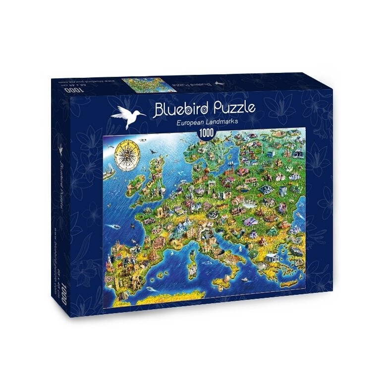 PUZZLE 1000 pcs - Símbolos da Europa - BLUEBIRD