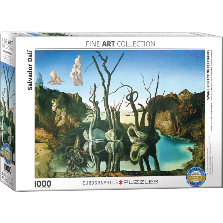 PUZZLE 1000 pcs Cisnes e Elefantes- Salvador Dalí - Eurographics