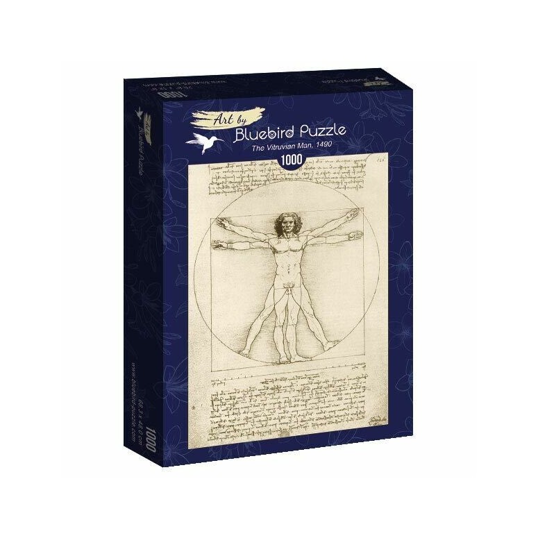 PUZZLE 1000 pcs - The Vitruvian Man, 1490 - BLUEBIRD