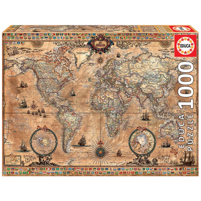 PUZZLE 1000 pcs Mapa Mundo - EDUCA