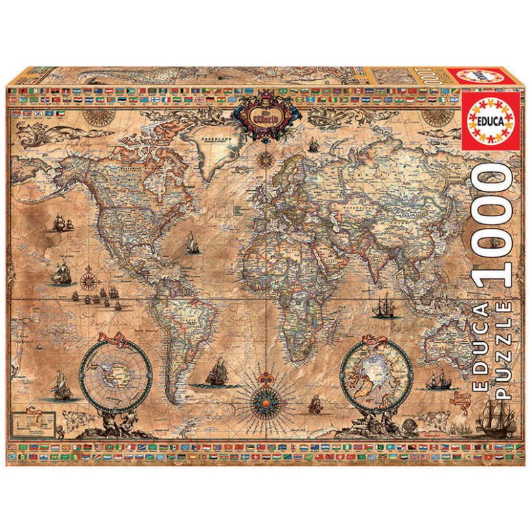 PUZZLE 1000 pcs Mapa Mundo - EDUCA