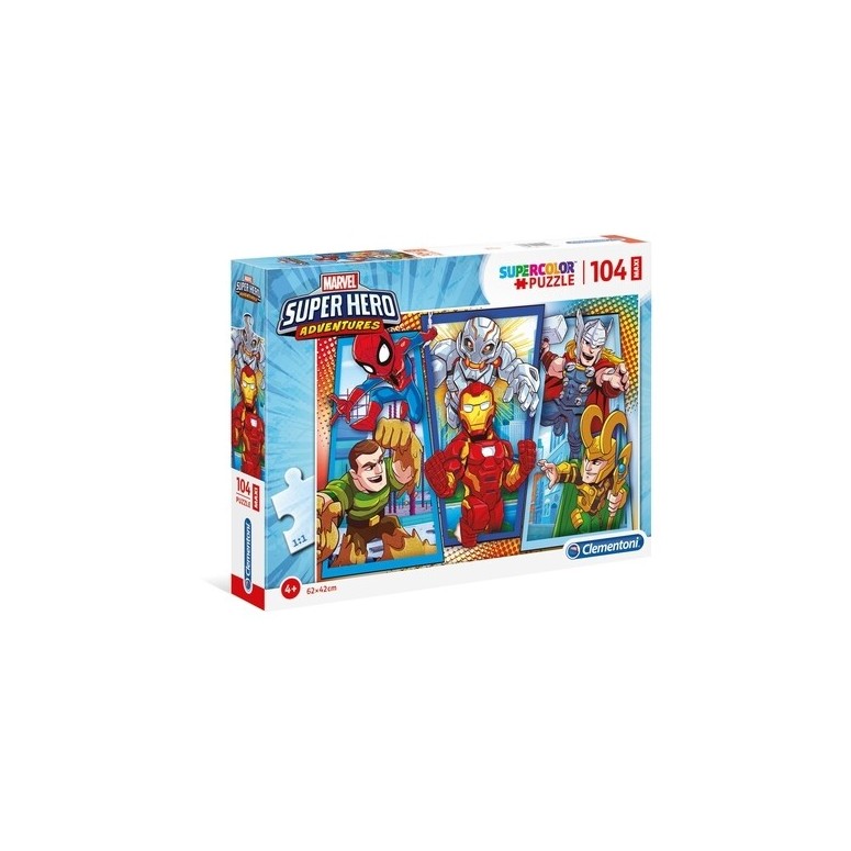 PUZZLE Supercolor MAXI - 104 pcs - Super Hero - CLEMENTONI