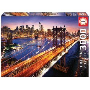 PUZZLE 3000 pcs Manhattan ao Pôr-do-Sol - EDUCA