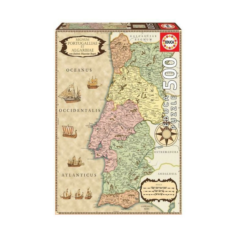 PUZZLE 500 pcs Mapa Histórico Portugal - EDUCA