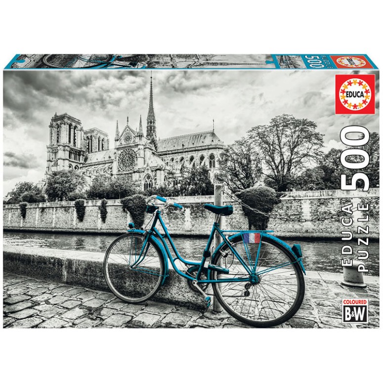 PUZZLE 500 pcs Bike Near Notre Dame - EDUCA
