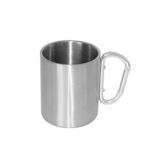 Caneca 33cl Parede Dupla Inox c/Asa e Mosquetão JY28