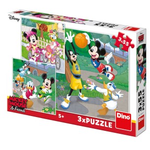PUZZLE 3x55 pcs - Mickey e Minnie Desportistas - Disney - DINO