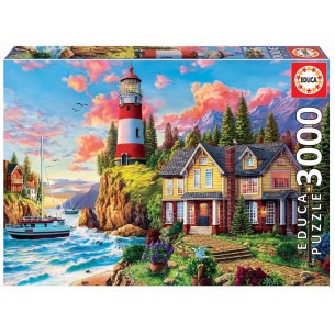 PUZZLE 3000 pcs Farol Junto ao Oceano - EDUCA