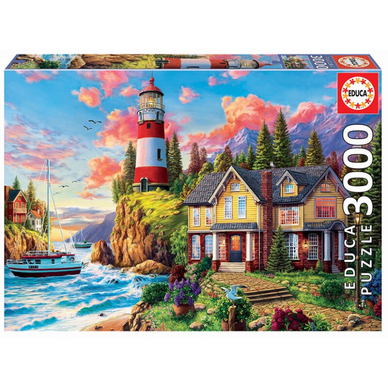 PUZZLE 3000 pcs Farol Junto ao Oceano - EDUCA