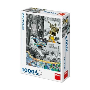 PUZZLE 1000 pcs - Barcelona Collage - DINO