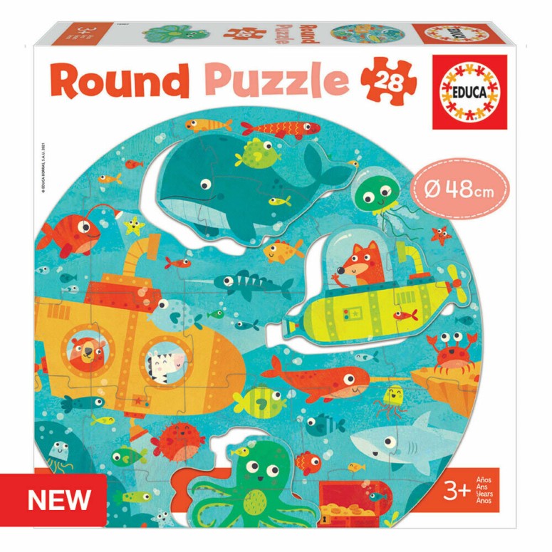 PUZZLE ROUND 48 pcs - No Fundo do Mar - EDUCA