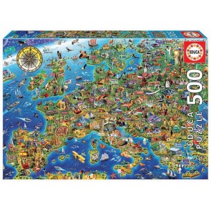 PUZZLE 500 pcs Mapa da Europa - EDUCA
