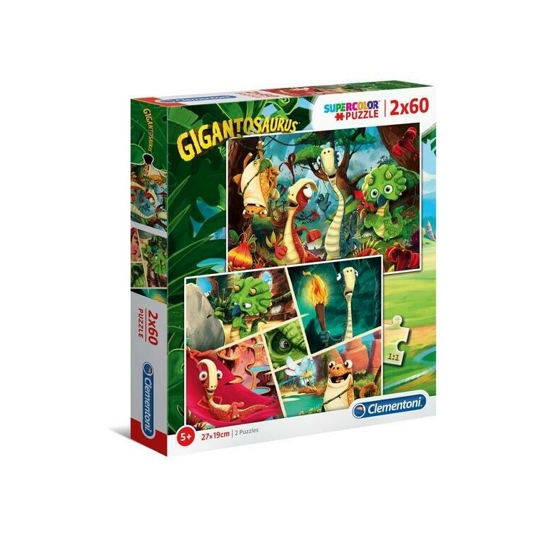 PUZZLE Super 2x60 pcs Gigantossaurus - Disney Junior - CLEMENTONI