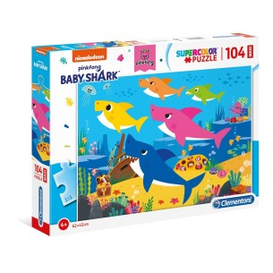 PUZZLE Supercolor MAXI - 104pcs - Baby Shark - CLEMENTONI