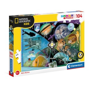 PUZZLE Super 104 pcs National Geographic - Exploradores - CLEMENTONI