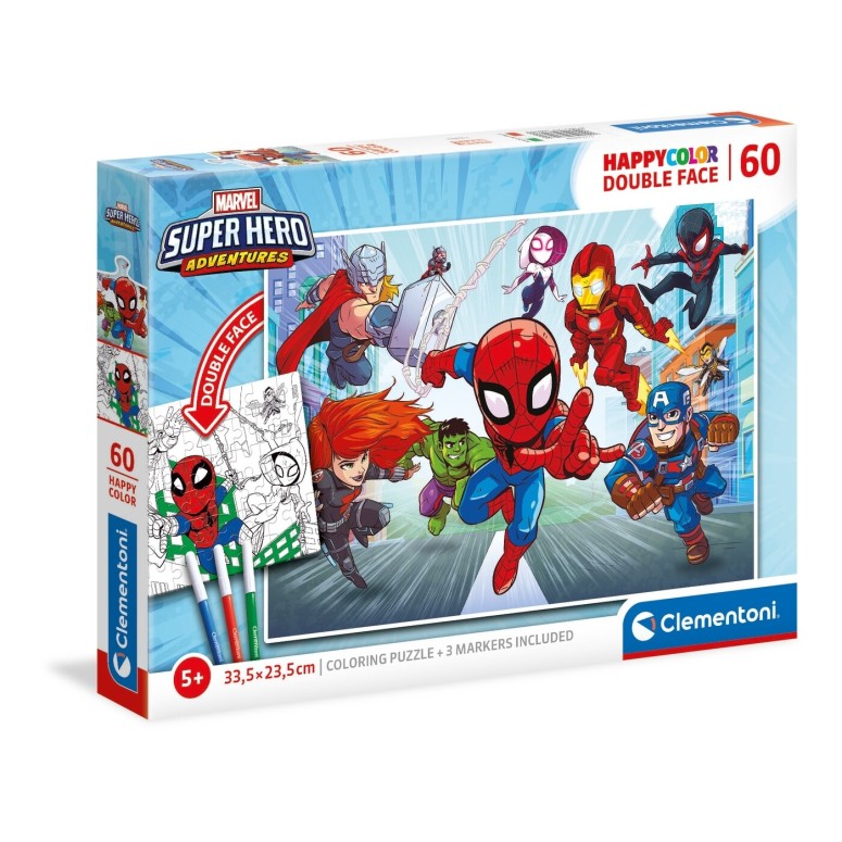 PUZZLE Dupla Face- 60 pcs - Super Hero - CLEMENTONI