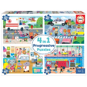 PUZZLE 20/40/60/80 pcs - Heróis em Acção - EDUCA