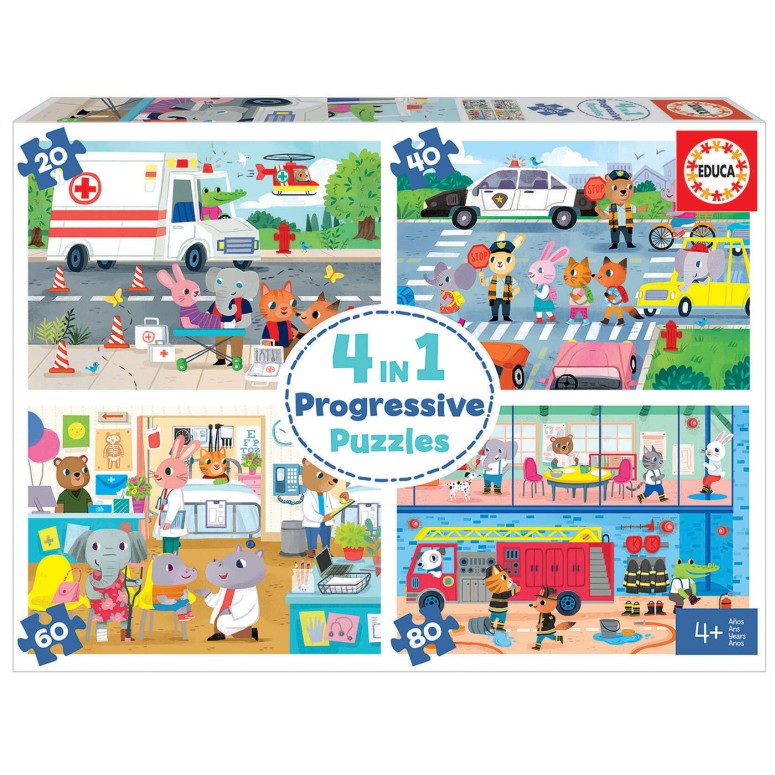 PUZZLE 20/40/60/80 pcs - Heróis em Acção - EDUCA