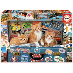 PUZZLE 200 pcs- Gatinhos Viajantes - EDUCA