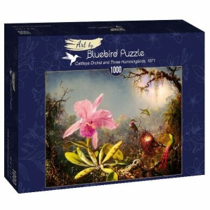 PUZZLE 1000 pcs - Orquidea e 3 Colibris  - BLUEBIRD