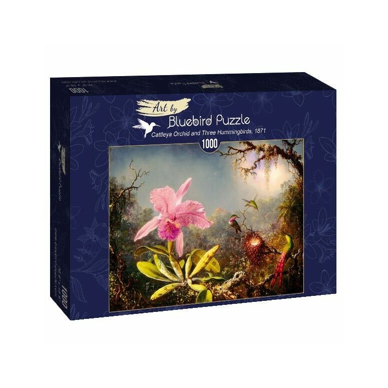 PUZZLE 1000 pcs - Orquidea e 3 Colibris  - BLUEBIRD