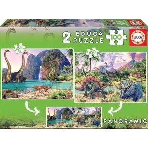 PUZZLE 2x100 pcs -Dino World - EDUCA