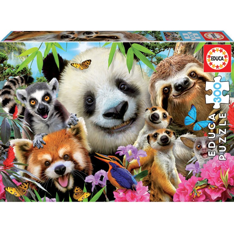 PUZZLE 300 pcs- Foto Animais Amigos - Olhos Pretos - EDUCA