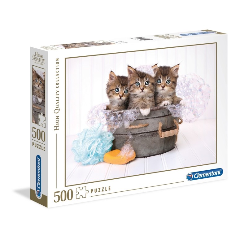 PUZZLE 500 HQ Kittens & Soap - CLEMENTONI