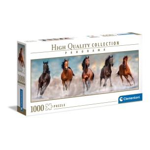 PUZZLE 1000 HQ Panorama - Cavalos - CLEMENTONI