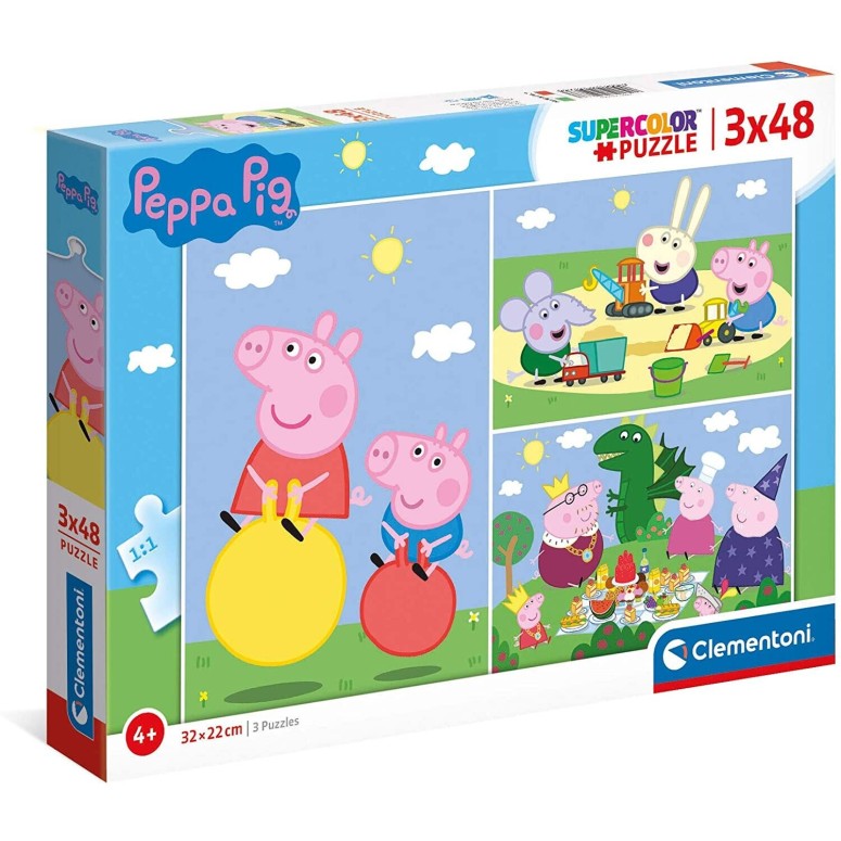 PUZZLE Peppa Pig 3x48 pcs - CLEMENTONI