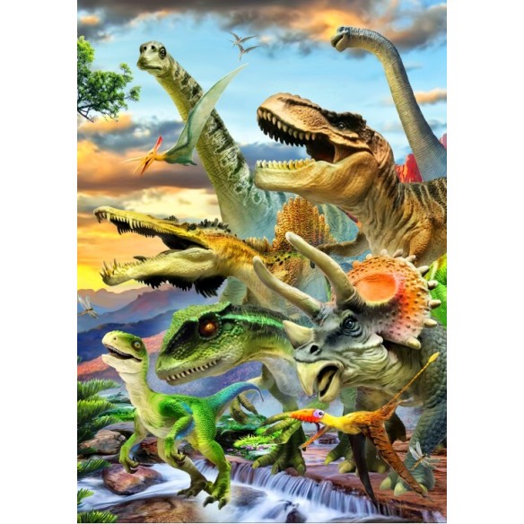 PUZZLE 1000 pcs - Dino Sunset - BLUEBIRD-0