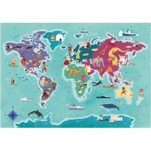 PUZZLE Super 250 pcs Mapa Mundo - Mapa - CLEMENTONI
